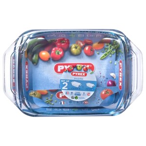 Pyrex Irresistible Roasters Rectangular Set Of 2 Pieces
