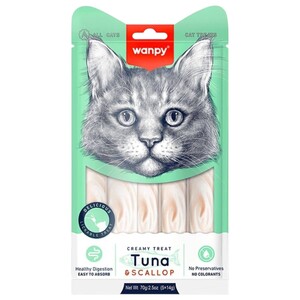 Wanpy Cat Food Creamy Tuna & Scallop Treats 70G