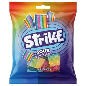 Strike Sour Belt Bites Fruit Rainbow 70G