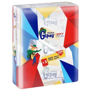 Gipsy Facial Tissue 200 Sheets X3