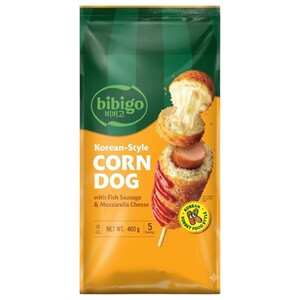 Bibigo Frozen Corn Dog With Fish Sausage & Mozzarella Cheese 5 Pieces 400G
