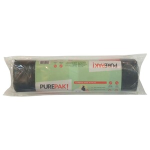 Purepak! Trash Bags Black With Tie Medium 12 Pieces