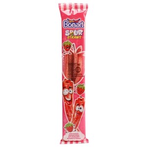 Bonart Sour Straws Strawberry 30G