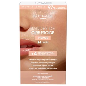 Byphasse Face Wax Strips Sensitive 24 Pieces