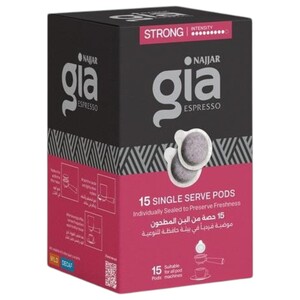 Gia Strong Espresso Pods 15 Pieces