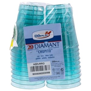 Dopla Disposable Plastic Shots Blue 20 Pieces