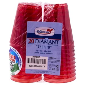 Dopla Disposable Plastic Shots Red 20 Pieces