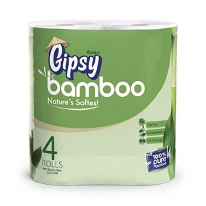 Gipsy	Bamboo Toilet Paper 4 Rolls 200 Sheets