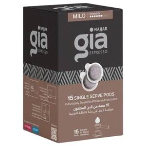 Gia Espresso Pods Mild 15 Pieces