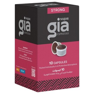 Gia Espresso Capsules Strong 10 Capsules