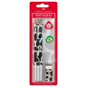 Faber Castell Motif Pencil Set Cow 3 Pieces