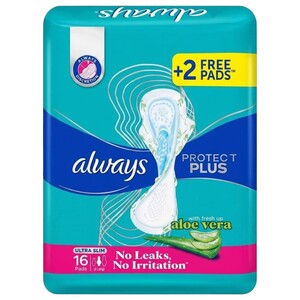 Always Pads Ultra Slim Long With Aloe Vera 16+2 Free