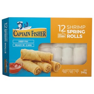 Captain Fisher Frozen Shrimp Spring Rolls 12 Pieces 240G