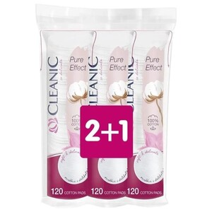 Cleanic Cotton Pads Pure Effect 120 Pieces X3