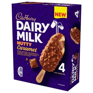Cadbury Dairy Milk Ice Cream Nutty Caramel 90Ml X4