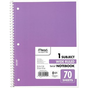 Mead Spiral Notebook Assorted Cover