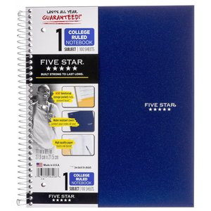 Mead Five Star Spiral Notebook Assorted