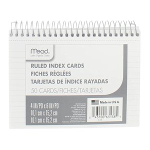 Mead Spiral Index Cards