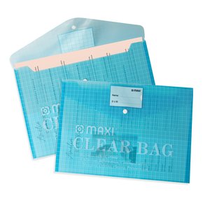 Maxi Clear Bag With Name Card Blue