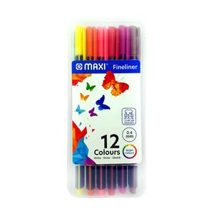 Maxi Fineliner Triangular Colour Pen 12'S