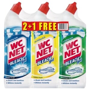 Wc Net Bleach Gel Instant White Assorted 3 Pieces 750Ml