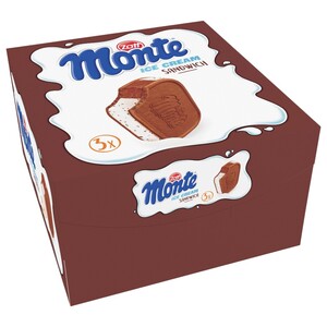 Zott Monte Ice Cream Cookie Sandwich 120Ml X3