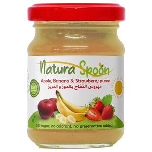 Natura Spoon Baby Food Apple, Banana & Strawberry Puree 130G