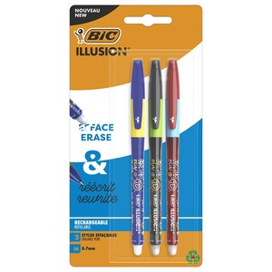 Bic Illusion Erasable Gel Pens 3 Pieces