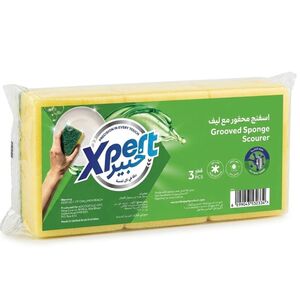 Xpert Grooved Sponge Scourer 3 Pcs