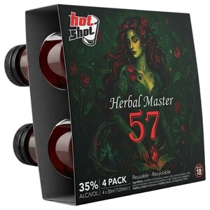 Hot Shot Liqueur Herbal Master 57 30Ml X4