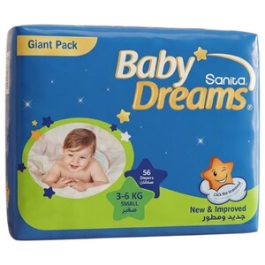 Baby Dreams Diaper Size 2 56 Pieces