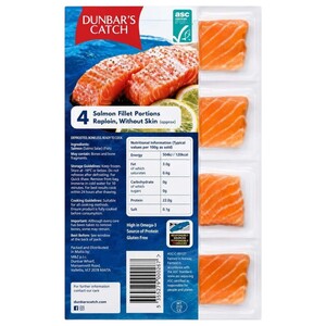 Dunbar's Catch Frozen Salmon Fillet 4 Pieces 500G