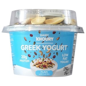 Dairy Khoury Greek Yogurt Plain With Trail Mix Low Fat 175G