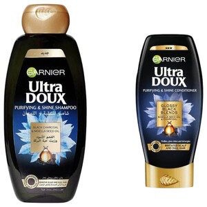 Ultra Doux Shampoo Black Charcoal & Nigella Seed Oil 400Ml + Conditioner 200Ml -20% Off