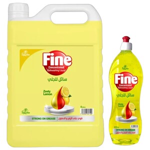 Spartan Fine Dishwashing Liquid Lemon 4L + 800Ml Free