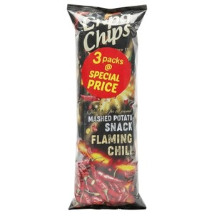 Long Chips Mashed Potato Snack Flaming Chili 75G @Special Price