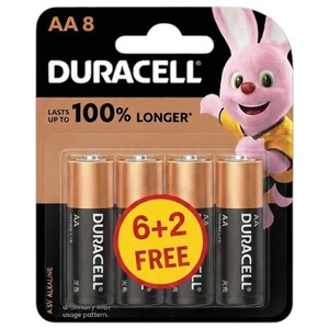 Duracell Aa Battery 6 + 2 Pieces Free