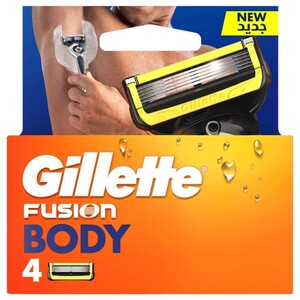 Gillette Fusion Body Razor Cartridges Replacement Men 4 Pieces
