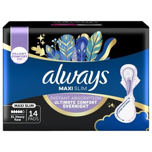 Always Sanitary Pads Maxi Slim Night 14 Pieces