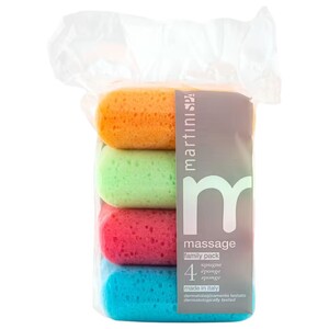 Martini Spa Square Bath Sponges 4 Pieces