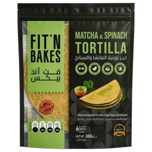 Fit'n Bakes Tortilla Matcha & Spinach 6 Pieces 360G