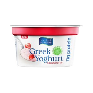 Al Rawabi Greek Yoghurt Strawberry 180Gm