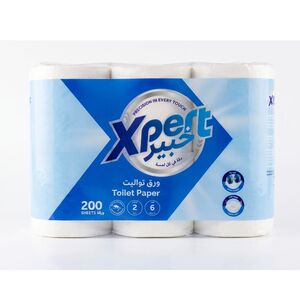 Xpert Toilet Paper 2 Ply 200 Sheets X 6 Rolls