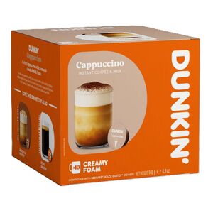 Dunkin' Cappuccino Instant Coffee And Milk Coffee Capsules 140 Gr