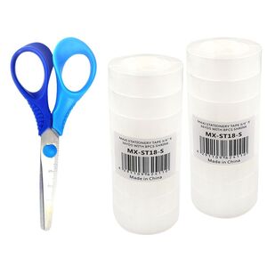 Maxi Stationery Tape 18 Mm 16 Pcs + Child Safe Scissor