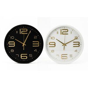 Wall Clock -25Cm, White/ Black