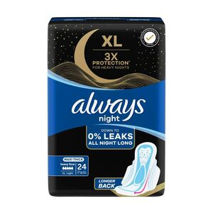 Always Night Maxi Thick Xl Sanitary Pads With Wings 24 Pcs