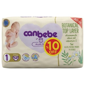 Canbebe Baby Diaper Size 1 Newborn 2-5 Kg 40 Pieces -10% Off