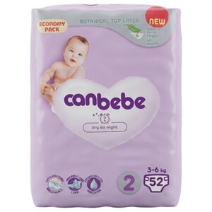 Canbebe Baby Diapers Size 2 3-6 Kg 52 Pieces