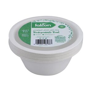 Falcon Bagasse Biodegradable Bowl 237 Ml 10 Pcs